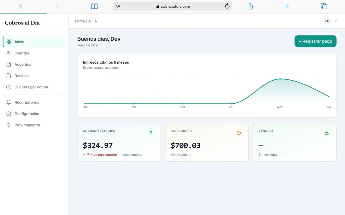 CobrosAlDía — software de cobranza para abogados en Panamá